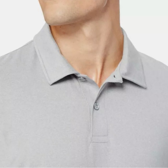 •Large• New Mens 32 Degree Cool 2 PACK Heather Purple/Grey Soft Polo Shirts - Picture 5 of 11